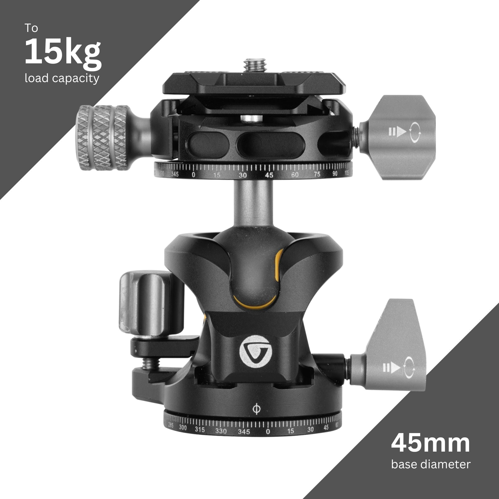 LB-45S Dual Axis Low Profile Ball Head (15kg Load Capacity)