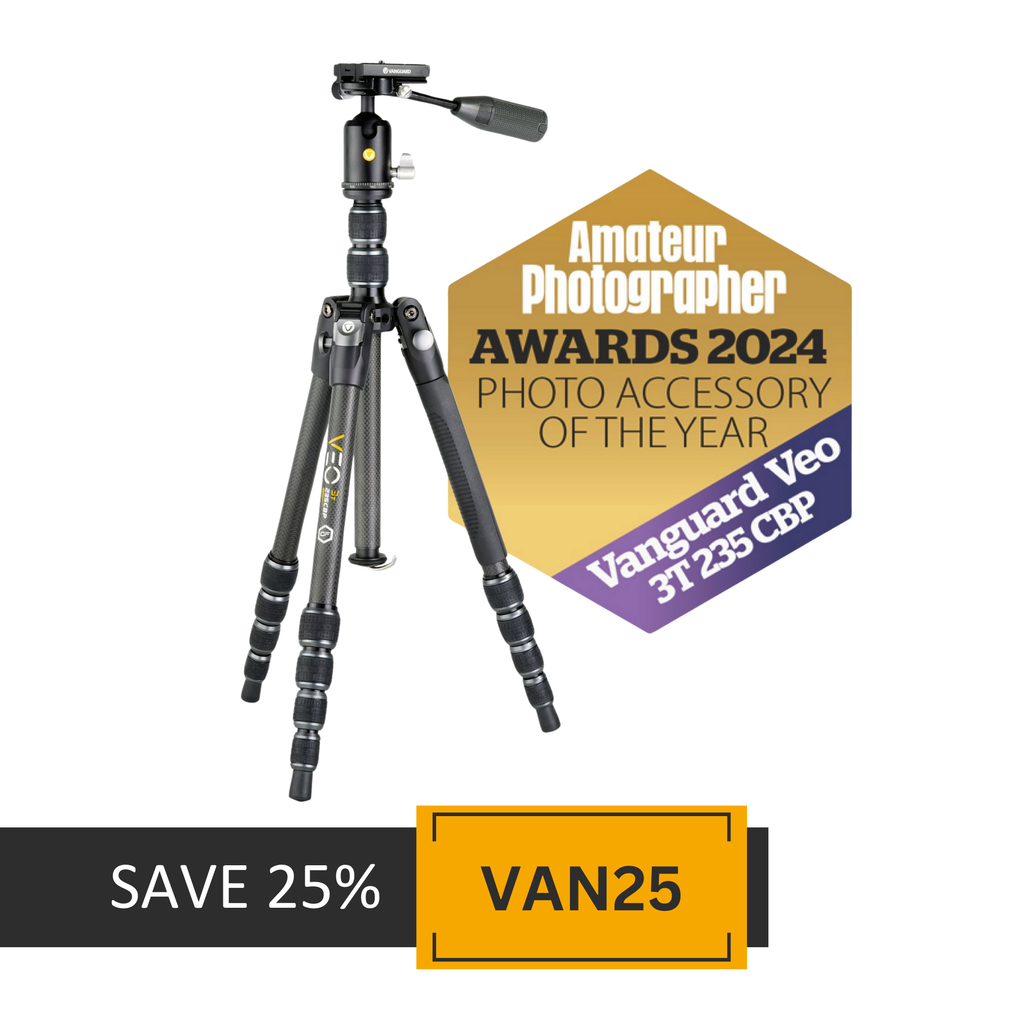 VEO 3T 235CBP Solid Carbon Fibre Travel Tripod with Ball/Pan Head - 8kg load capacity