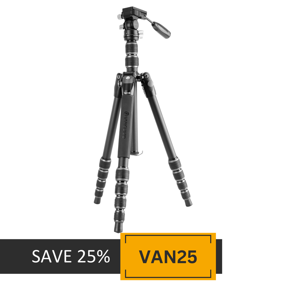 VEO 3T 265HAP Tall Aluminium Travel Tripod with 2-way Pan Head - 6kg load capacity