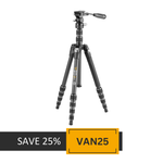 VEO 3T 235CP Solid Carbon Travel Tripod with 2-way Pan Head - 6kg load capacity